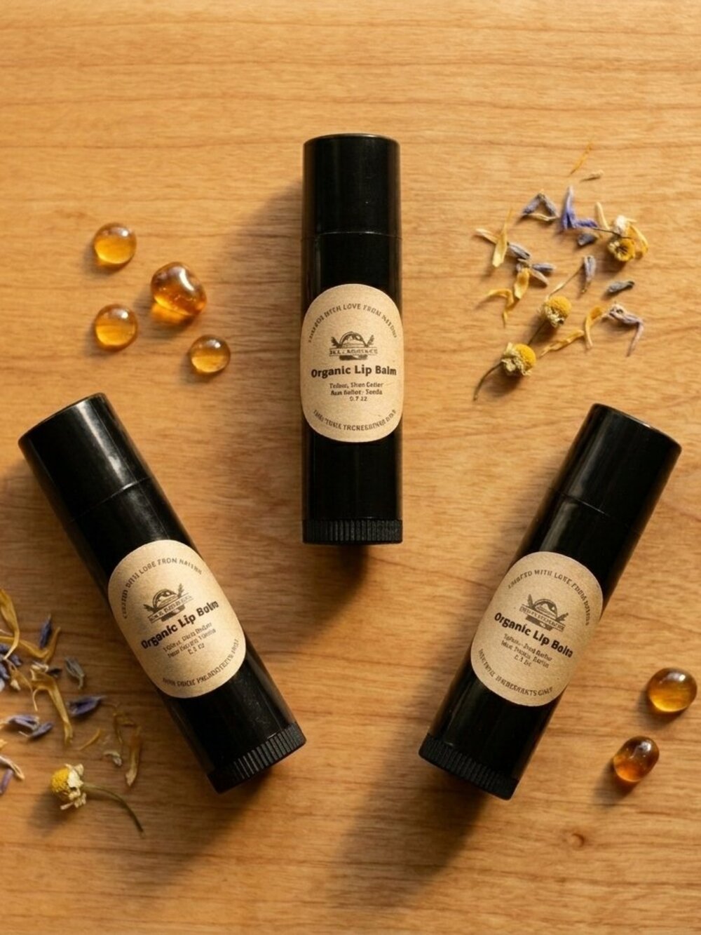 3 Pack Organic Lip Balm with Raw Honey and Shea Butter